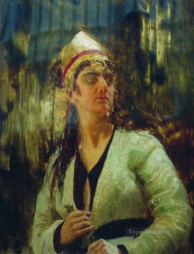 イリヤ・レーピン Painting - 短剣を持つ女性 イリヤ・レーピン